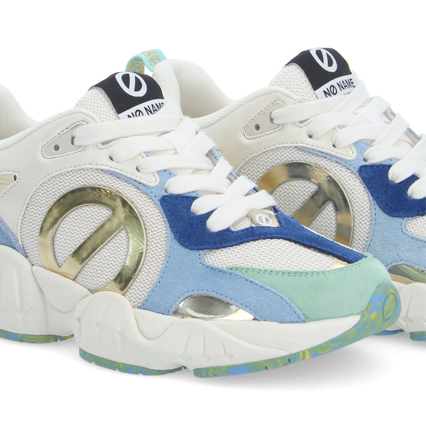 KRAZEE RUNNER W - KNIT/SDE/SDE - BIANCO SPORCO/VERDE/BLU SICILIANO
